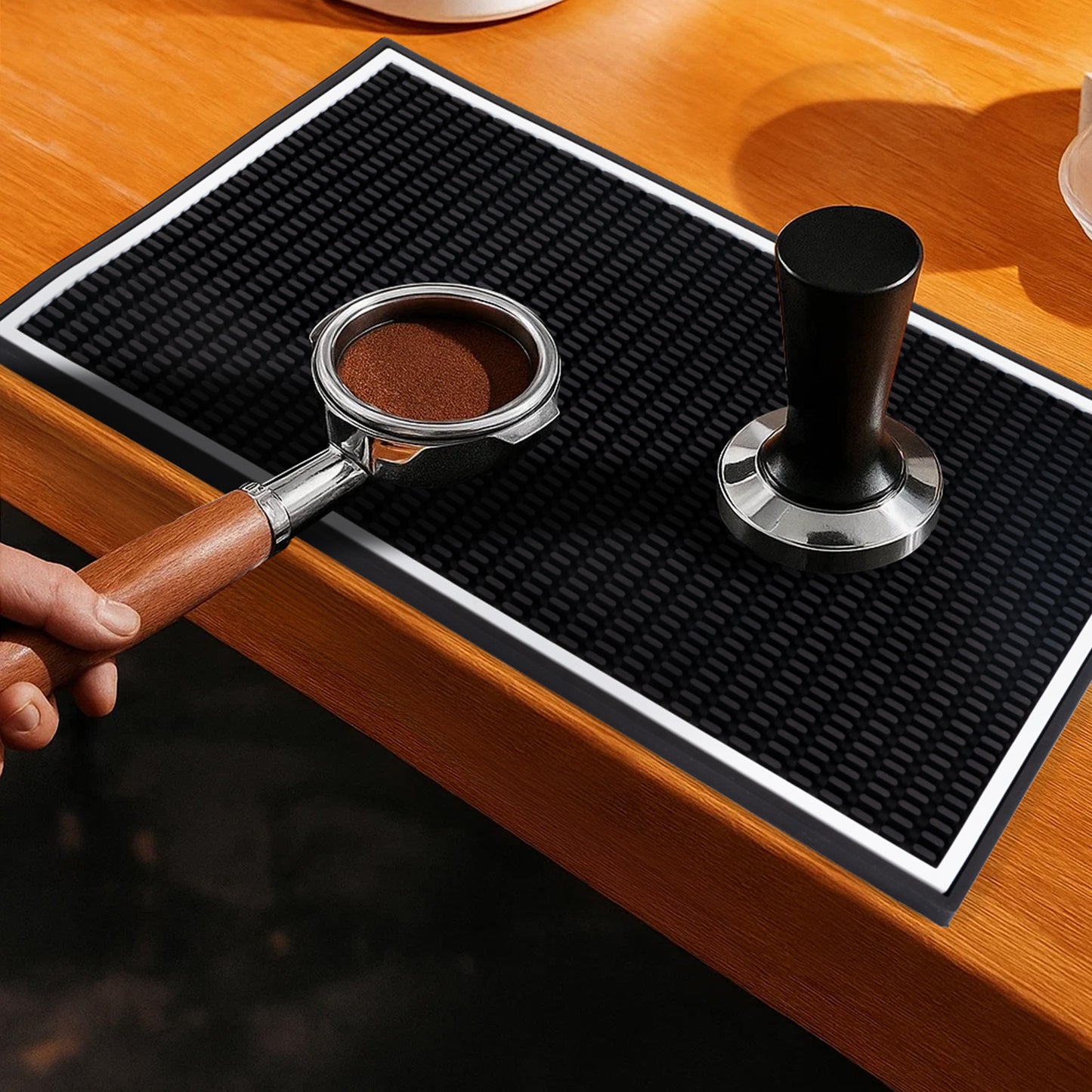 Hriiiiya Premium Bar Mat 18"x12" Coffee Mat, Dish Drying Mat, Durable & Stylish Service for Spills,Coffee,Bars,Restaurants,Counter Top Dish Drying Mat,Glass