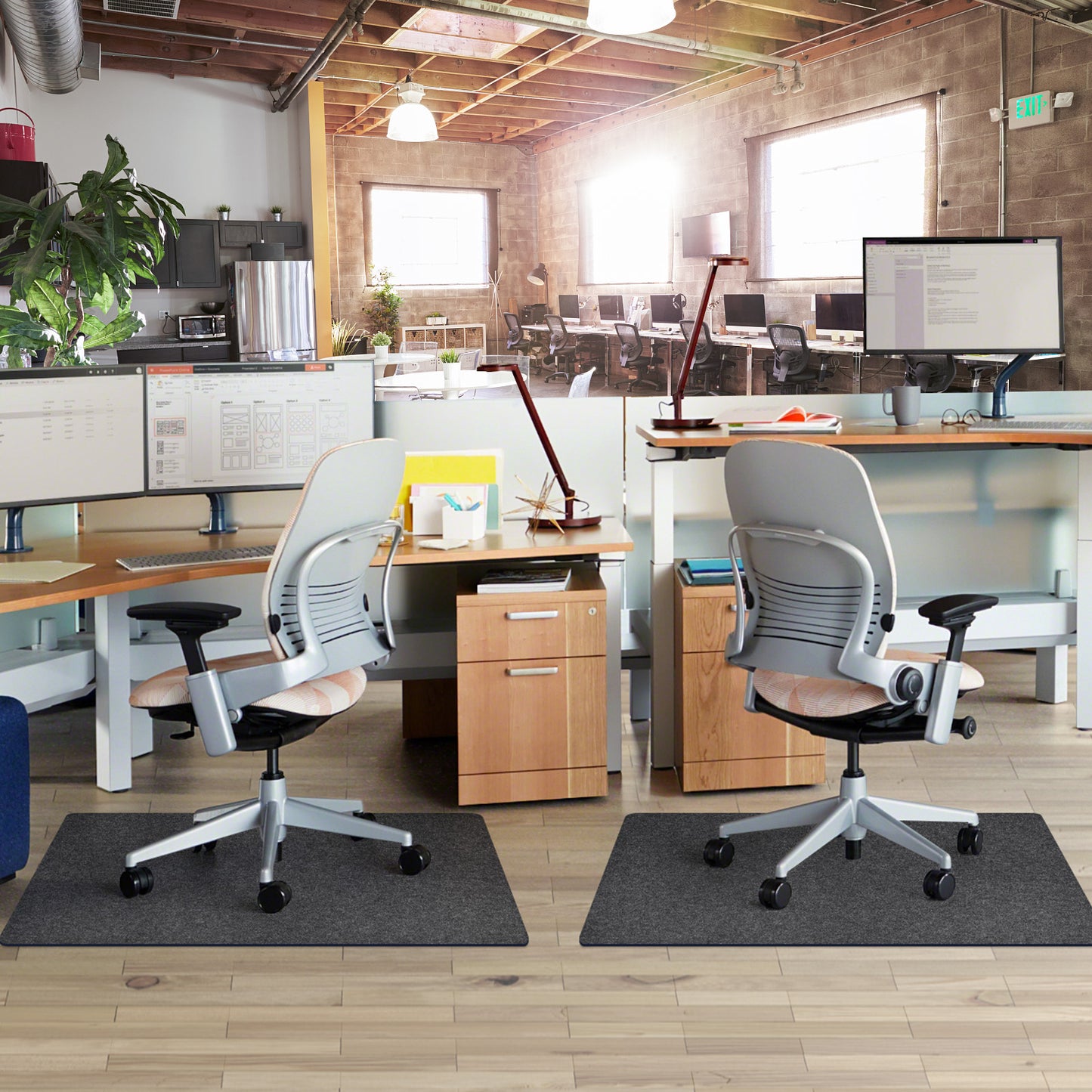 2Pack Chair Mat for Hardwood Floor,55" x 35"Office Chair Mats,Floor Protector For Desk Chair,Black