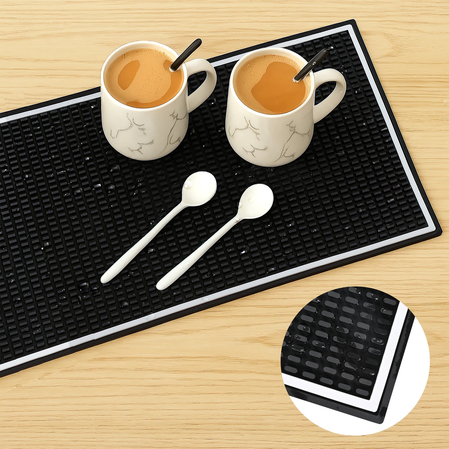 Hriiiiya Bar Mat 24"x12" Coffee Mat, Dish Drying Mat for Bars,Restaurants,Counter,Glass