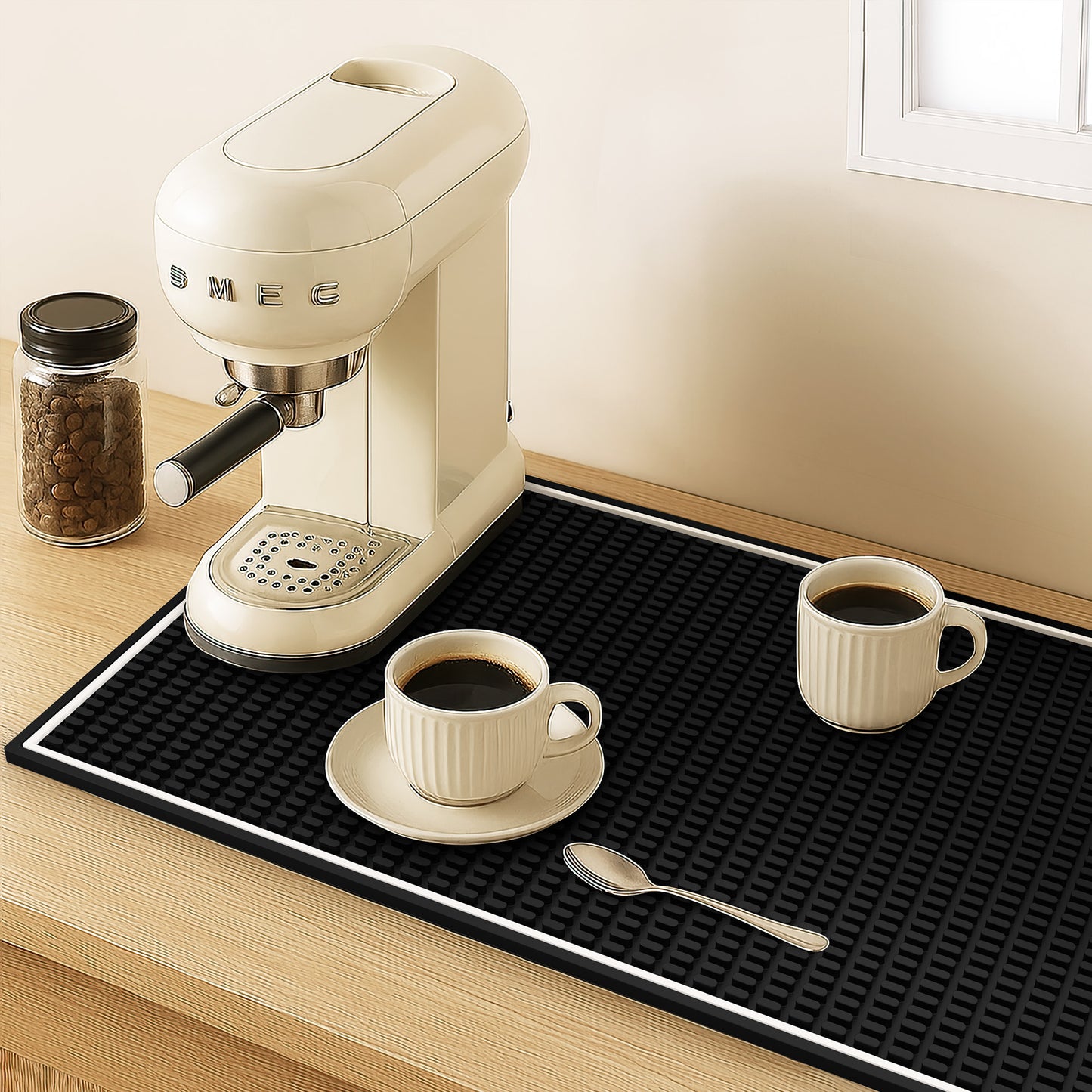 Hriiiiya Bar Mat 24"x12" Coffee Mat, Dish Drying Mat for Bars,Restaurants,Counter,Glass