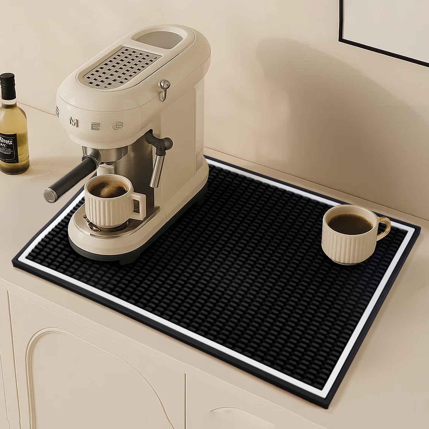Hriiiiya Premium Bar Mat 18"x12" Coffee Mat, Dish Drying Mat, Durable & Stylish Service for Spills,Coffee,Bars,Restaurants,Counter Top Dish Drying Mat,Glass