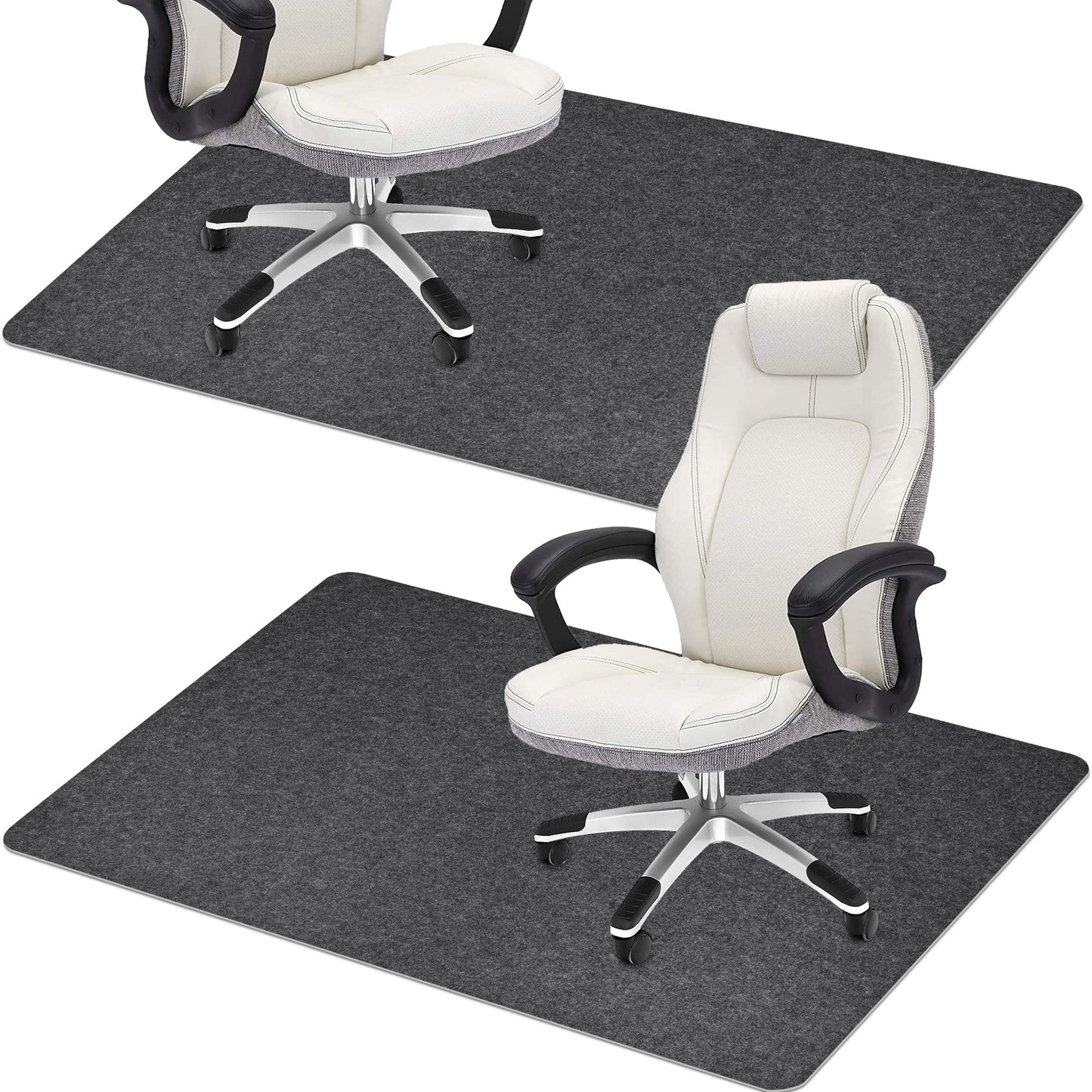 2Pack Chair Mat for Hardwood Floor,55" x 35"Office Chair Mats,Floor Protector For Desk Chair,Black