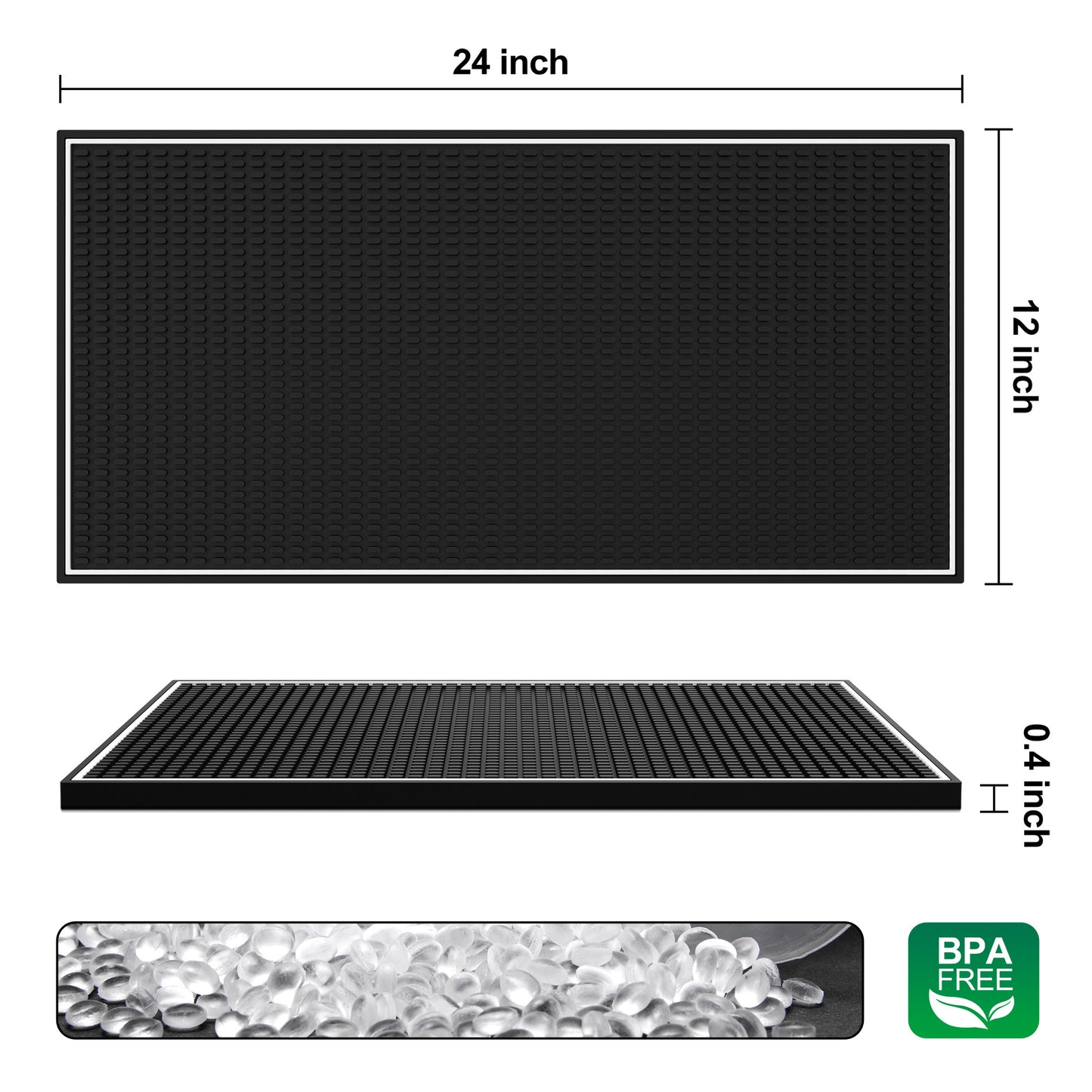 Hriiiiya Bar Mat 24"x12" Coffee Mat, Dish Drying Mat for Bars,Restaurants,Counter,Glass