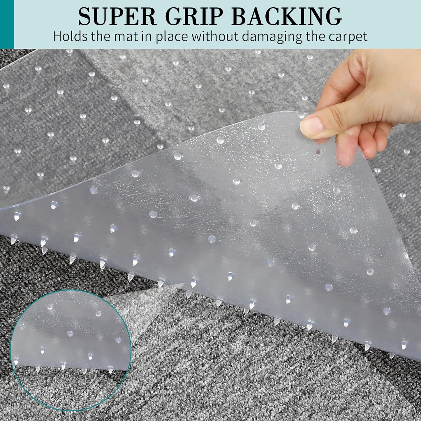 PVC Office Chair Mat for Carpets,36"x48" Clear Computer Desk Chair Mat for Low Carpeted Floors, Thick and Sturdy Carpet Protector