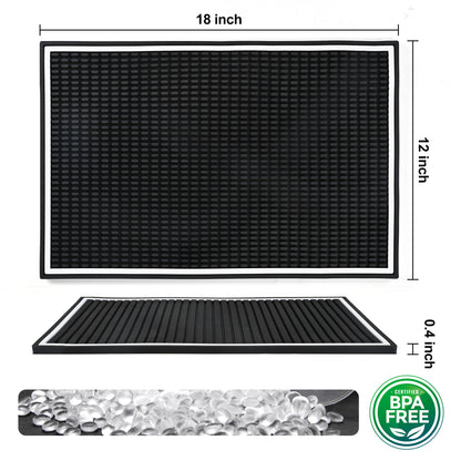 Hriiiiya Premium Bar Mat 18"x12" Coffee Mat, Dish Drying Mat, Durable & Stylish Service for Spills,Coffee,Bars,Restaurants,Counter Top Dish Drying Mat,Glass
