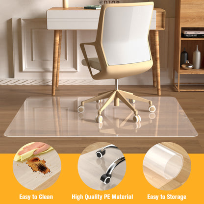 2PCS Plastic Chair Mat for Hardwood Floor, 36"x 48" Office Chair Mat for Home, Floor Protector Mat for Desk Chair for Home