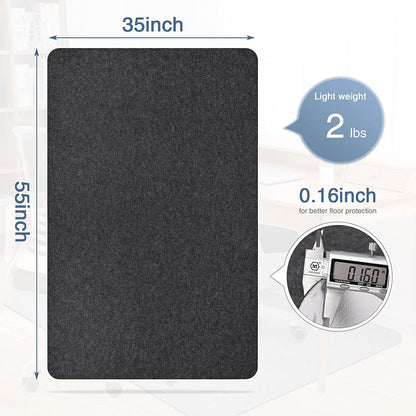 Chair Mat for Hardwood Floor,55" x 35"Office Chair Mats,Floor Protector For Desk Chair,Dark Grey