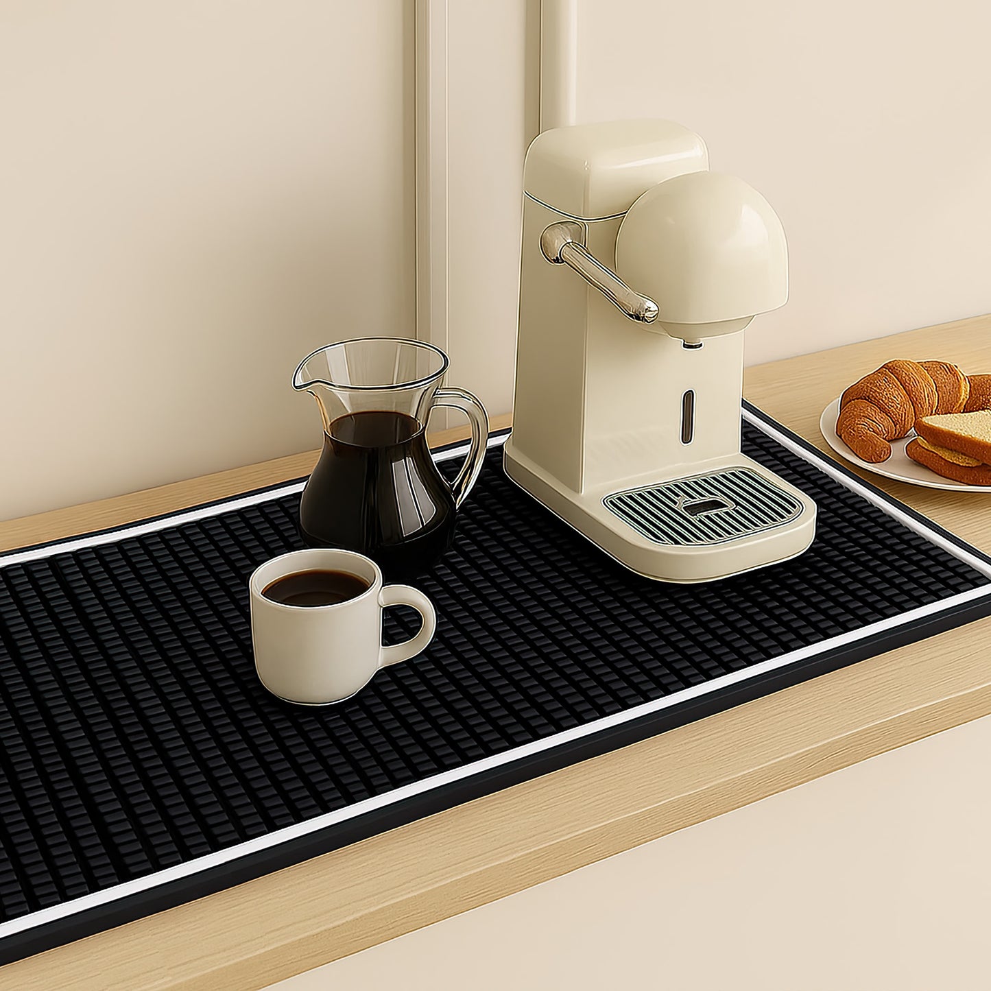Hriiiiya Bar Mat 24"x12" Coffee Mat, Dish Drying Mat for Bars,Restaurants,Counter,Glass