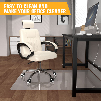 2PCS Plastic Chair Mat for Hardwood Floor, 36"x 48" Office Chair Mat for Home, Floor Protector Mat for Desk Chair for Home