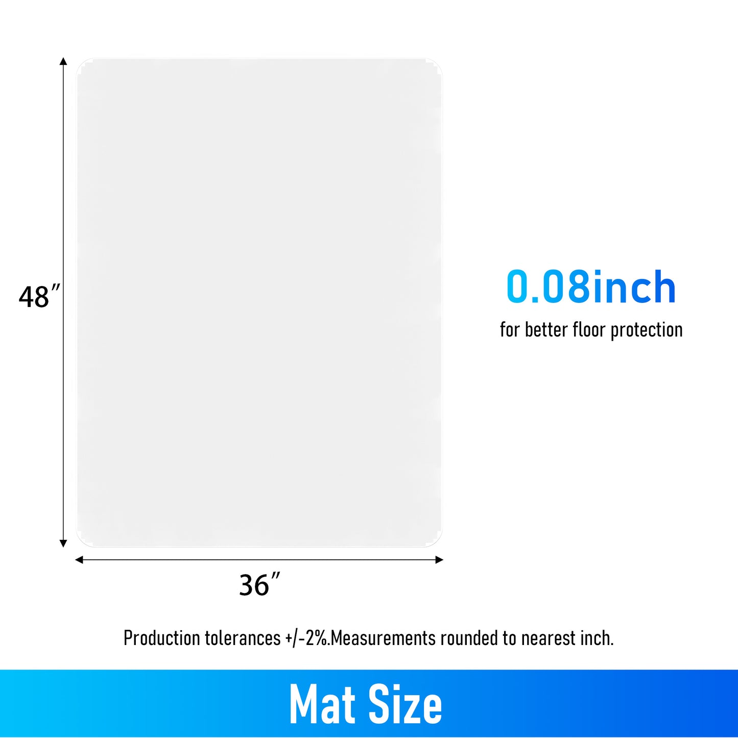 2PCS PVC Clear Office Chair Mat for Hardwood Floor,36"x48"Clear Mat for Desk Chair/Table.As Table Pad&Table Cover
