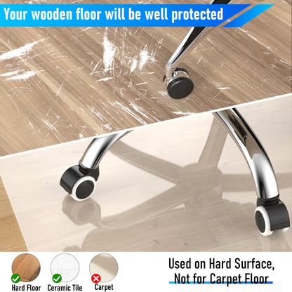 2PCS PVC Clear Office Chair Mat for Hardwood Floor,36"x48"Clear Mat for Desk Chair/Table.As Table Pad&Table Cover