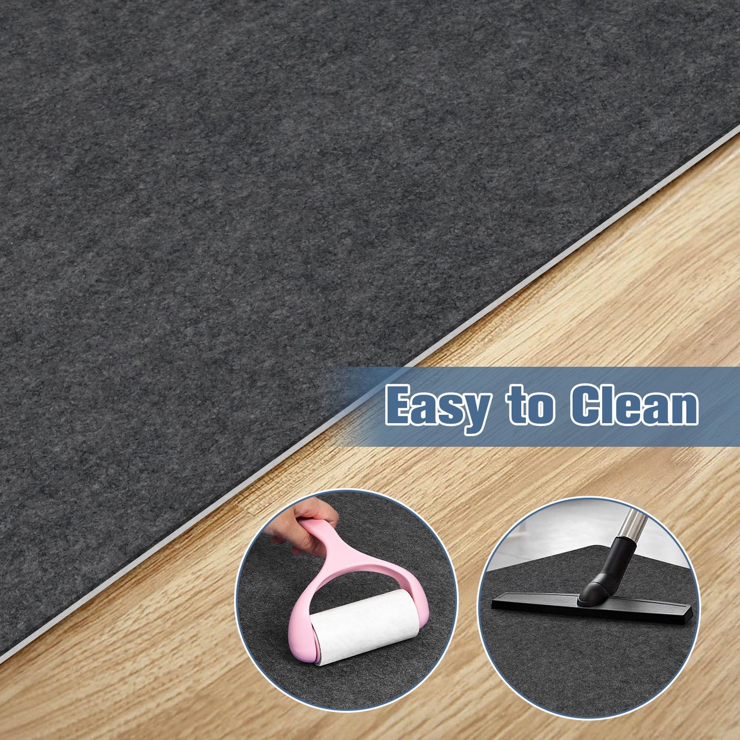 2Pack Chair Mat for Hardwood Floor,55" x 35"Office Chair Mats,Floor Protector For Desk Chair,Black