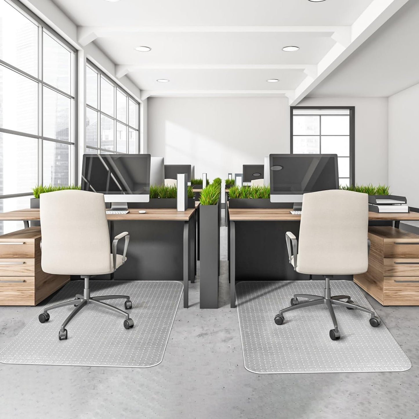 PVC Office Chair Mat for Carpets,36"x48" Clear Computer Desk Chair Mat for Low Carpeted Floors, Thick and Sturdy Carpet Protector