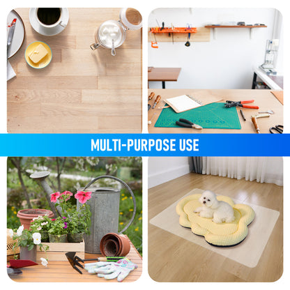 2PCS PVC Clear Office Chair Mat for Hardwood Floor,36"x48"Clear Mat for Desk Chair/Table.As Table Pad&Table Cover